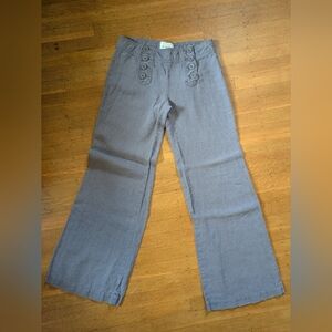 Elevenses Wide Leg Linen Sailor Pants - 6
